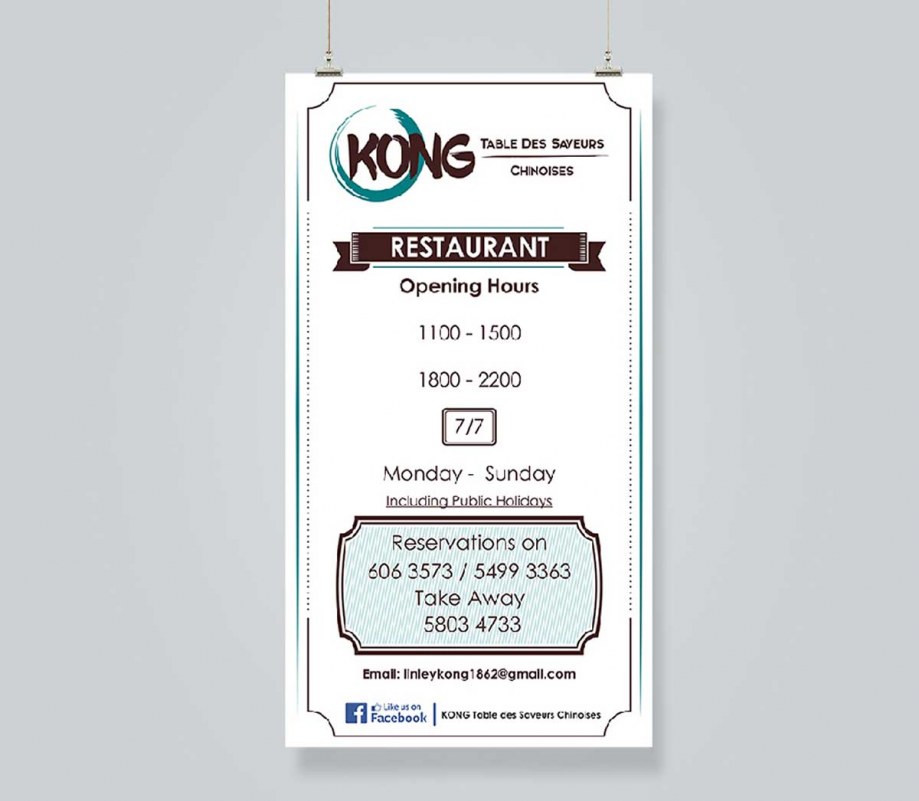 Kong Table Des Saveurs Chinoises - Opening Hours