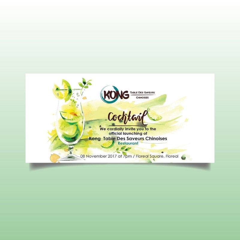 Kong Table des Saveurs Chinoises Cocktail Invitation